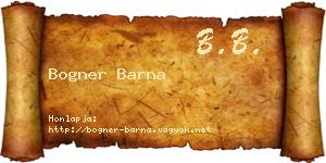 Bogner Barna névjegykártya